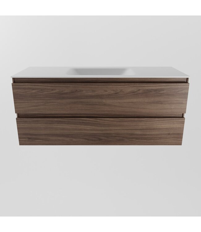 MONDIAZ Mondiaz Badkamermeubel 120cm met wastafel midden AIVY Mocha / Mat Wit kraangat 0