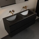 Mondiaz Badkamermeubel 120cm AIVY Mat Zwart met Wastafel Urban Zwart Dubbel wasbak kraangat 0