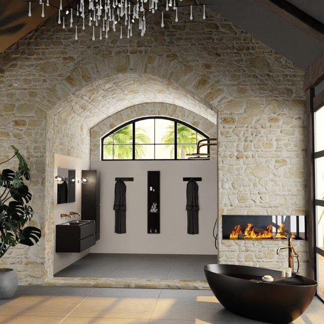 Mondiaz Badkamermeubel 120cm AIVY Mat Zwart met Wastafel Urban Zwart Dubbel wasbak kraangat 0