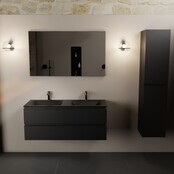 Mondiaz Badkamermeubel 120cm AIVY Mat Zwart met Wastafel Urban Zwart Dubbel wasbak kraangat 2 Mondiaz Badkamermeubel 120cm AIVY Mat Zwart met Wastafel Urban Zwart Dubbel wasbak kraangat 2