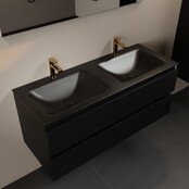 Mondiaz Badkamermeubel 120cm AIVY Mat Zwart met Wastafel Urban Zwart Dubbel wasbak kraangat 2 Mondiaz Badkamermeubel 120cm AIVY Mat Zwart met Wastafel Urban Zwart Dubbel wasbak kraangat 2