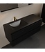 Mondiaz Badkamermeubel 120cm AIVY Mat Zwart met Wastafel Urban Zwart wasbak Links kraangat 1