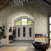 Mondiaz Badkamermeubel 120cm AIVY Mat Zwart met Wastafel Urban Zwart wasbak Midden kraangat 1