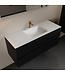 Mondiaz Badkamermeubel 120cm AIVY Mat Zwart met Wastafel Mat Wit wasbak Midden kraangat 1