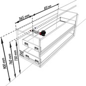 Mondiaz Badkamermeubel 120cm AIVY Mat Zwart met Wastafel Mat Wit wasbak Links kraangat 1