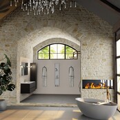 Mondiaz Badkamermeubel 120cm AIVY Mat Zwart met Wastafel Mat Wit wasbak Links kraangat 1