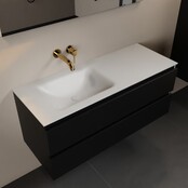 Mondiaz Badkamermeubel 120cm AIVY Mat Zwart met Wastafel Mat Wit wasbak Links kraangat 0 Mondiaz Badkamermeubel 120cm AIVY Mat Zwart met Wastafel Mat Wit wasbak Links kraangat 0