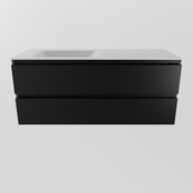 Mondiaz Badkamermeubel 120cm AIVY Mat Zwart met Wastafel Mat Wit wasbak Links kraangat 0 Mondiaz Badkamermeubel 120cm AIVY Mat Zwart met Wastafel Mat Wit wasbak Links kraangat 0