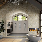 Mondiaz Badkamermeubel 120cm AIVY Mat Zwart met Wastafel Mat Wit wasbak Midden kraangat 0