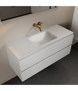 MONDIAZ Mondiaz Badkamermeubel 120cm AIVY Talc Mat Wit met Wastafel wasbak Midden kraangat 0