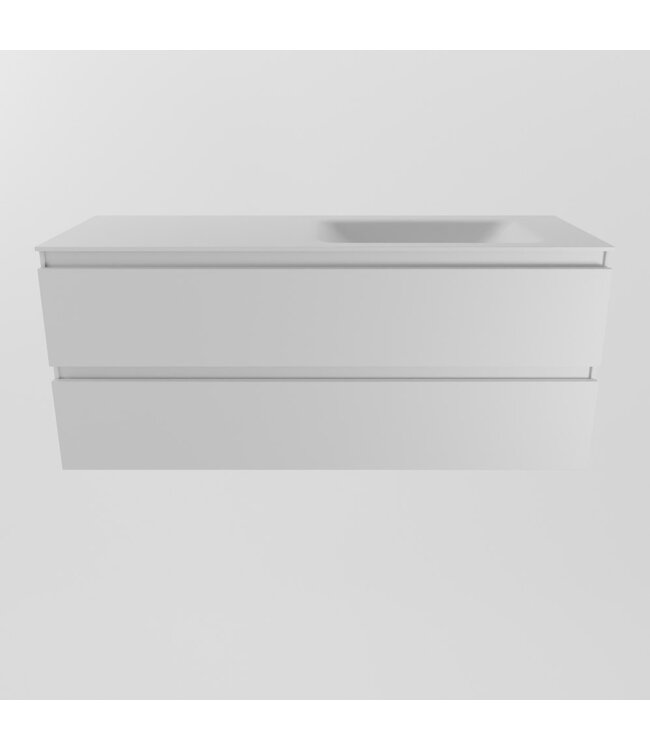 MONDIAZ Mondiaz Badkamermeubel 120cm AIVY Talc met Wastafel Mat Wit wasbak Rechts kraangat 0