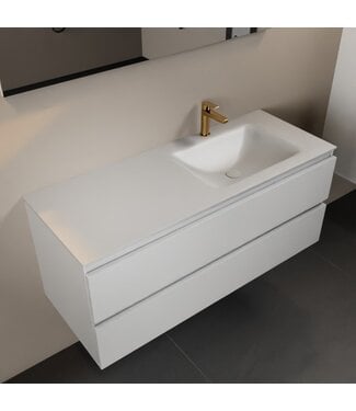 MONDIAZ Mondiaz Badkamermeubel 120cm AIVY Talc met Wastafel Mat Wit wasbak Rechts kraangat 1