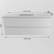 Mondiaz Badkamermeubel 120cm AIVY Talc met Mat Zwart Wastafel wasbak Midden kraangat 1