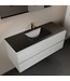 Mondiaz Badkamermeubel 120cm AIVY Talc met Mat Zwart Wastafel wasbak Midden kraangat 1