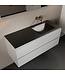 MONDIAZ Mondiaz Badkamermeubel 120cm AIVY Talc met Wastafel Mat Zwart wasbak Rechts kraangat 0