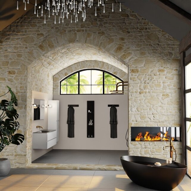 Mondiaz Badkamermeubel 120cm AIVY Talc met Mat Zwarte Wastafel wasbak Links kraangat 0 Mondiaz Badkamermeubel 120cm AIVY Talc met Mat Zwarte Wastafel wasbak Links kraangat 0