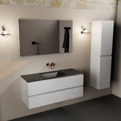 Mondiaz Badkamermeubel 120cm AIVY Talc met Mat Zwart Wastafel wasbak Midden kraangat 0 Mondiaz Badkamermeubel 120cm AIVY Talc met Mat Zwart Wastafel wasbak Midden kraangat 0
