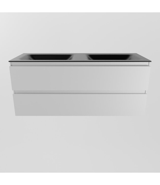 Mondiaz Badkamermeubel 120cm AIVY Talc met Wastafel Mat Zwart Dubbel kraangat 0