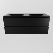 Mondiaz Badkamermeubel 120cm AIVY Talc met Wastafel Mat Zwart Dubbel kraangat 0