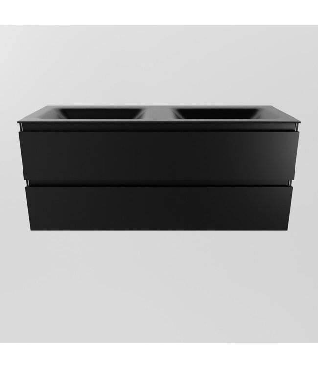 Mondiaz Badkamermeubel 120cm AIVY Talc met Wastafel Mat Zwart Dubbel kraangat 0