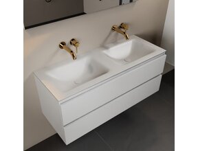 Mondiaz Badkamermeubel 120cm AIVY Talc met Wastafel Mat Wit Dubbel kraangat 0