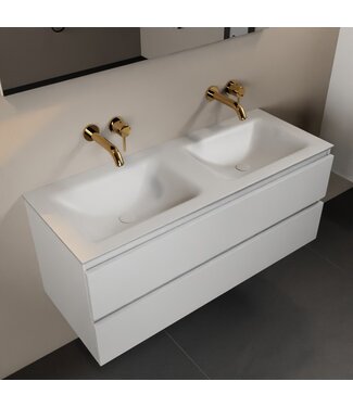 MONDIAZ Mondiaz Badkamermeubel 120cm AIVY Talc met Wastafel Mat Wit Dubbel kraangat 0