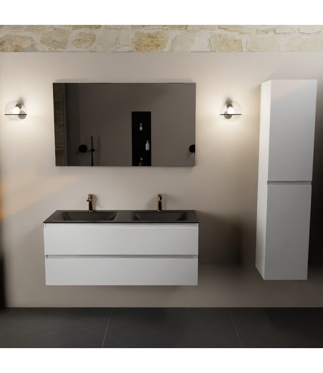 Mondiaz Badkamermeubel 120cm AIVY Talc met Wastafel Mat Zwart Dubbel kraangat 2