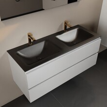 Mondiaz Badkamermeubel 120cm AIVY Talc met Wastafel Mat Zwart Dubbel kraangat 2