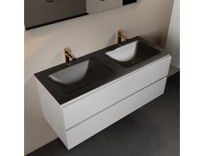 Mondiaz Badkamermeubel 120cm AIVY Talc met Wastafel Mat Zwart Dubbel kraangat 2