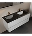MONDIAZ Mondiaz Badkamermeubel 120cm AIVY Talc met Wastafel Mat Zwart Dubbel kraangat 2