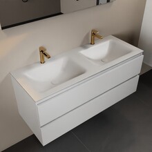 Mondiaz Badkamermeubel 120cm AIVY Talc met Wastafel Mat Wit Dubbel kraangat 2