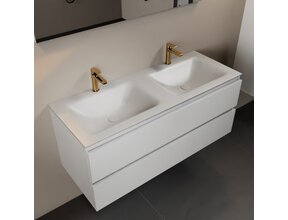 Mondiaz Badkamermeubel 120cm AIVY Talc met Wastafel Mat Wit Dubbel kraangat 2