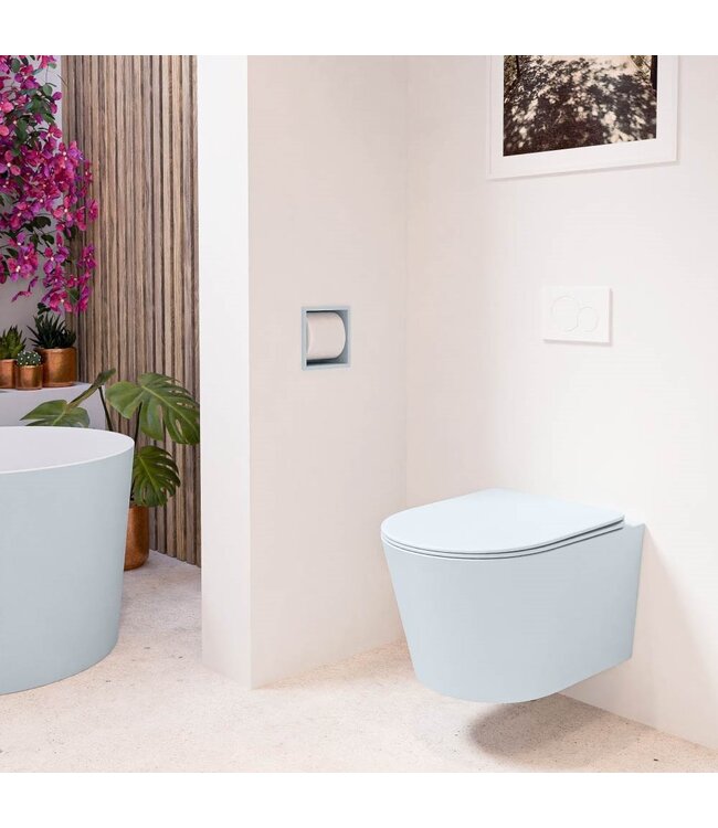 Hangend toilet Randloos LAVIE CLAY Ice Blue excl. Wc bril