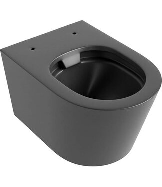 MONDIAZ Hangend toilet Randloos LAVIE Mat Antraciet excl. Wc bril