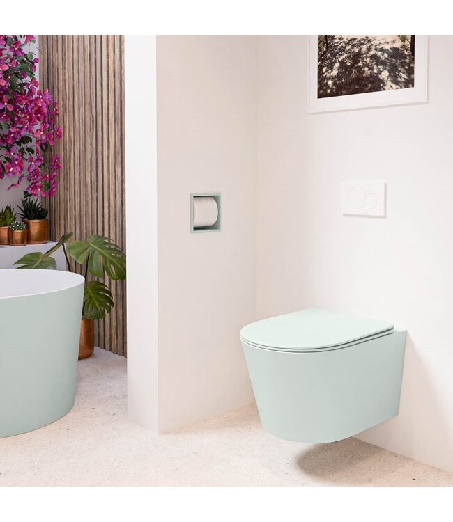 Hangend toilet Randloos LAVIE Greey Mintgroen excl. Wc bril
