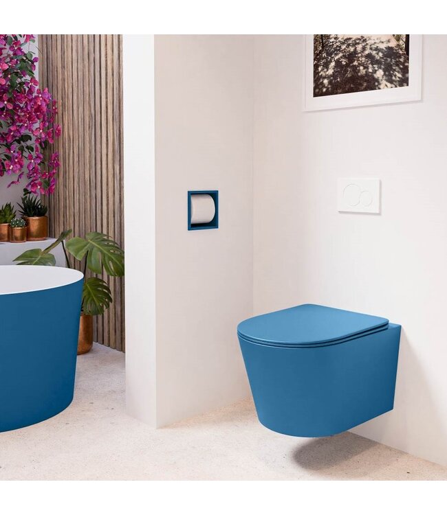 MONDIAZ Hangend toilet Randloos LAVIE Jeans Blauw excl. Wc bril