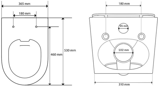 Hangend toilet Randloos LAVIE Linen Mat Jasmijn excl. Wc bril