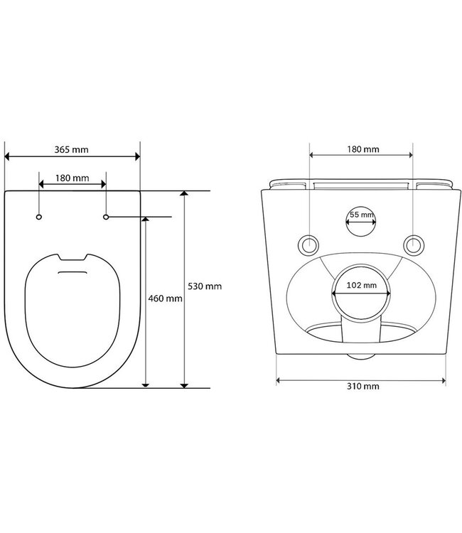 Hangend toilet Randloos LAVIE Linen Mat Jasmijn excl. Wc bril