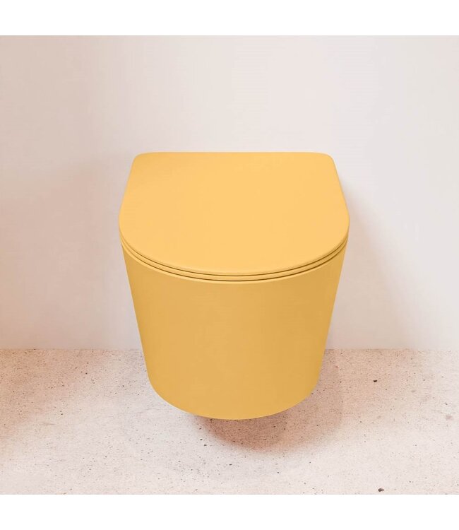 Hangend toilet Randloos LAVIE Ocher Geel excl. Wc bril