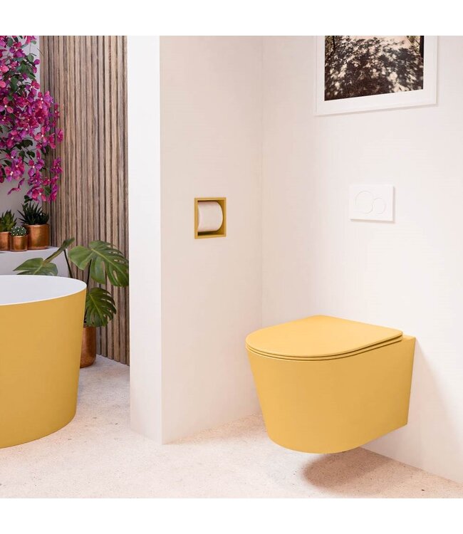 Hangend toilet Randloos LAVIE Ocher Geel excl. Wc bril