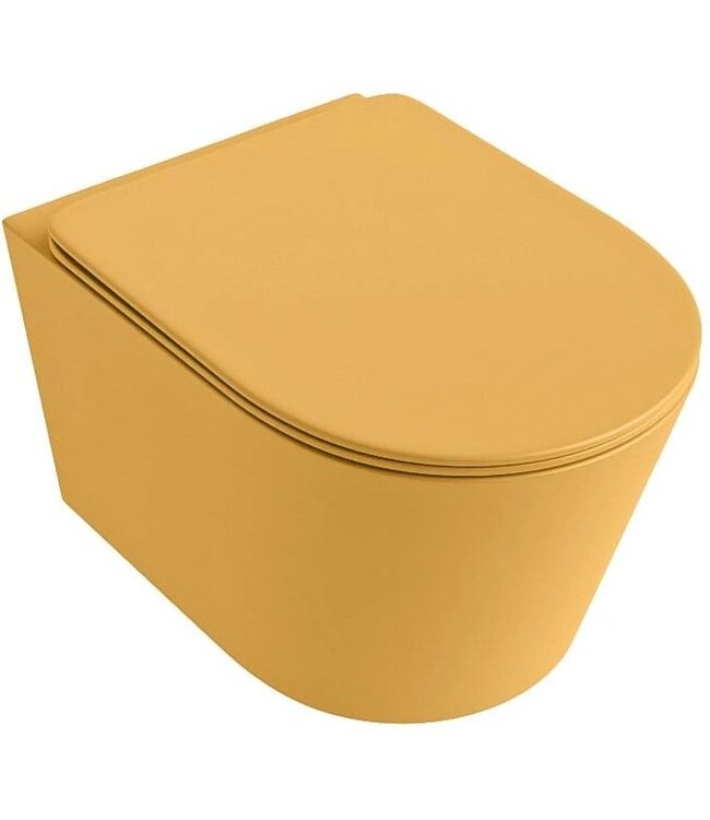 Hangend toilet Randloos LAVIE Ocher Geel excl. Wc bril