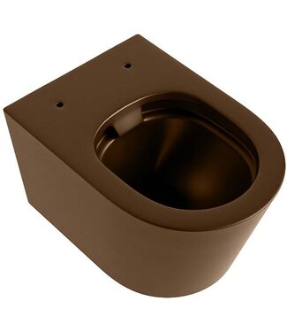MONDIAZ Hangend toilet Randloos LAVIE Rust Bruin excl. Wc bril