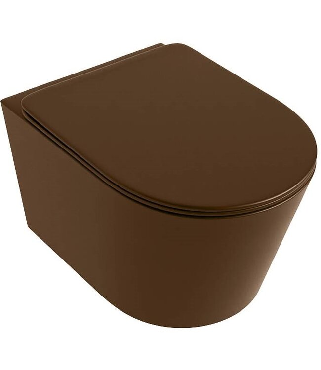 Hangend toilet Randloos LAVIE Rust Bruin excl. Wc bril