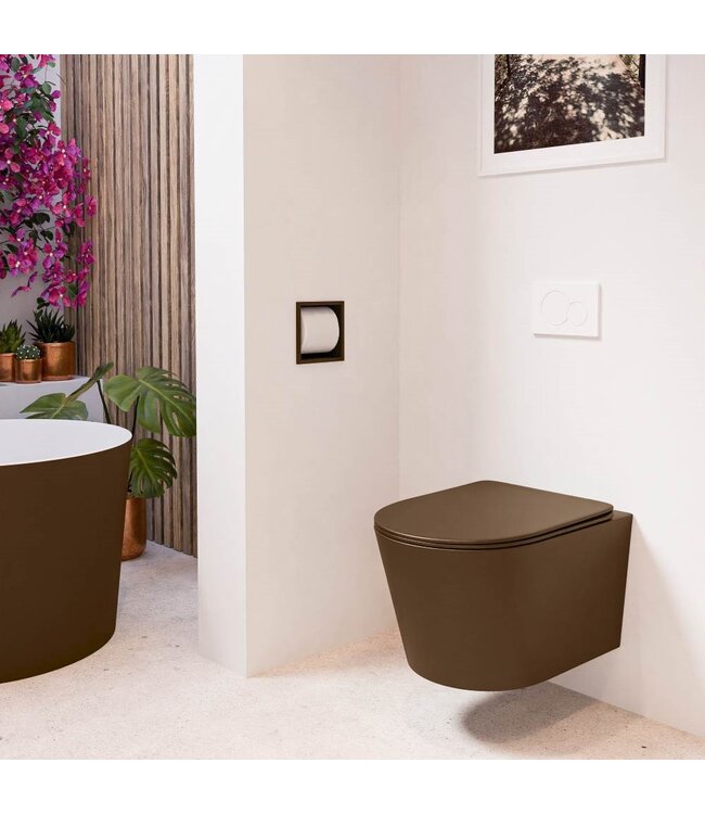 Hangend toilet Randloos LAVIE Rust Bruin excl. Wc bril