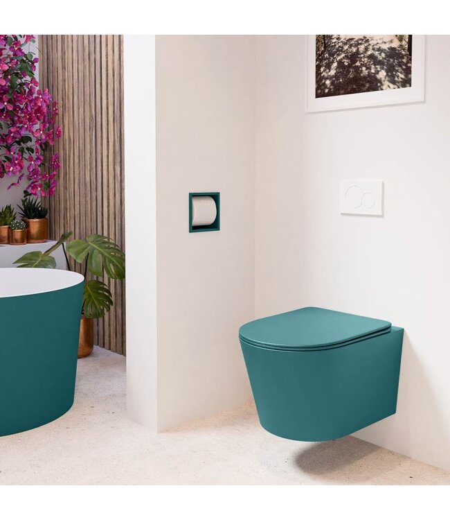Hangend toilet Randloos LAVIE Smag Petrol Blauw excl. Wc bril