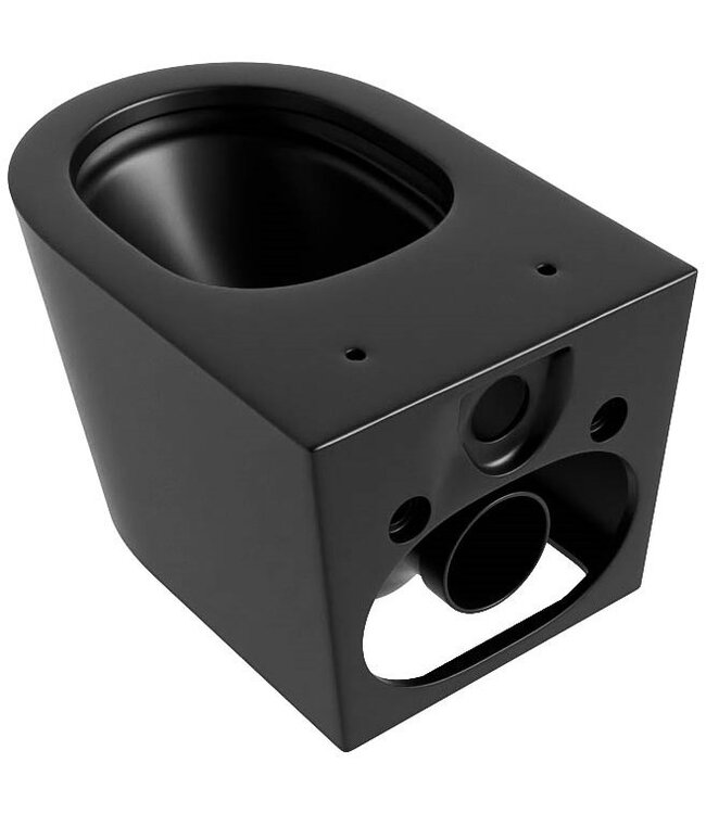 MONDIAZ Hangend toilet Randloos LAVIE Urban Zwart Mat excl. Wc bril