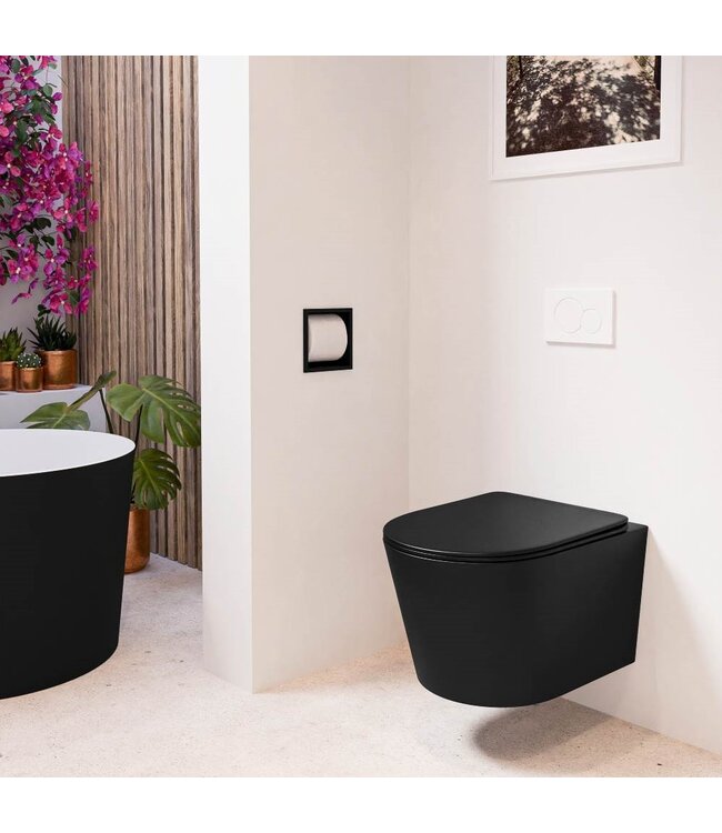 Hangend toilet Randloos LAVIE Urban Zwart Mat excl. Wc bril