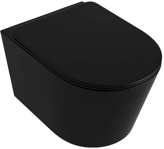 Hangend toilet Randloos LAVIE Urban Zwart Mat excl. Wc bril