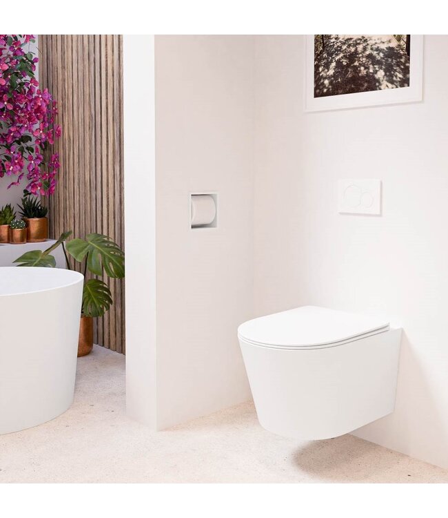 Hangend toilet Randloos LAVIE Talc Wit Mat excl. Wc bril