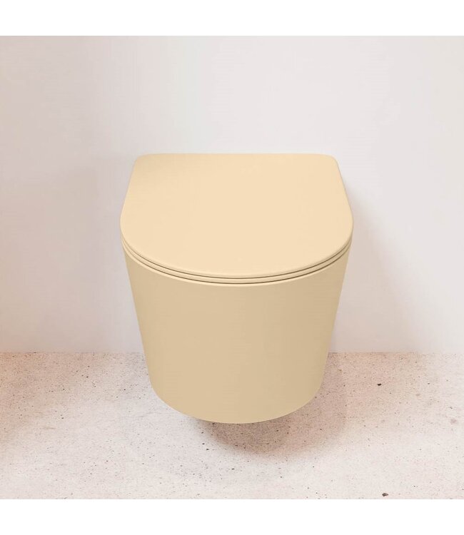 MONDIAZ Hangend toilet Randloos LAVIE Zand excl. Wc bril
